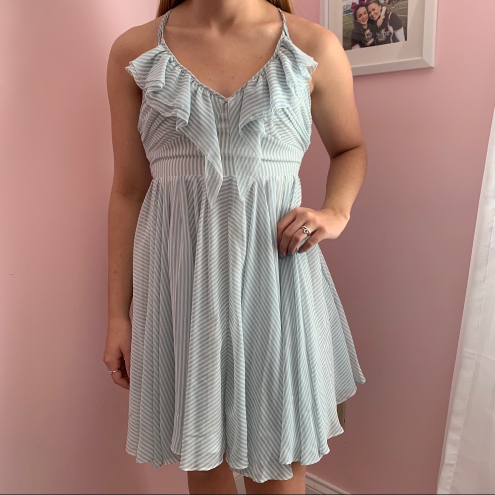 Guess Blue and White Striped Sun Dress